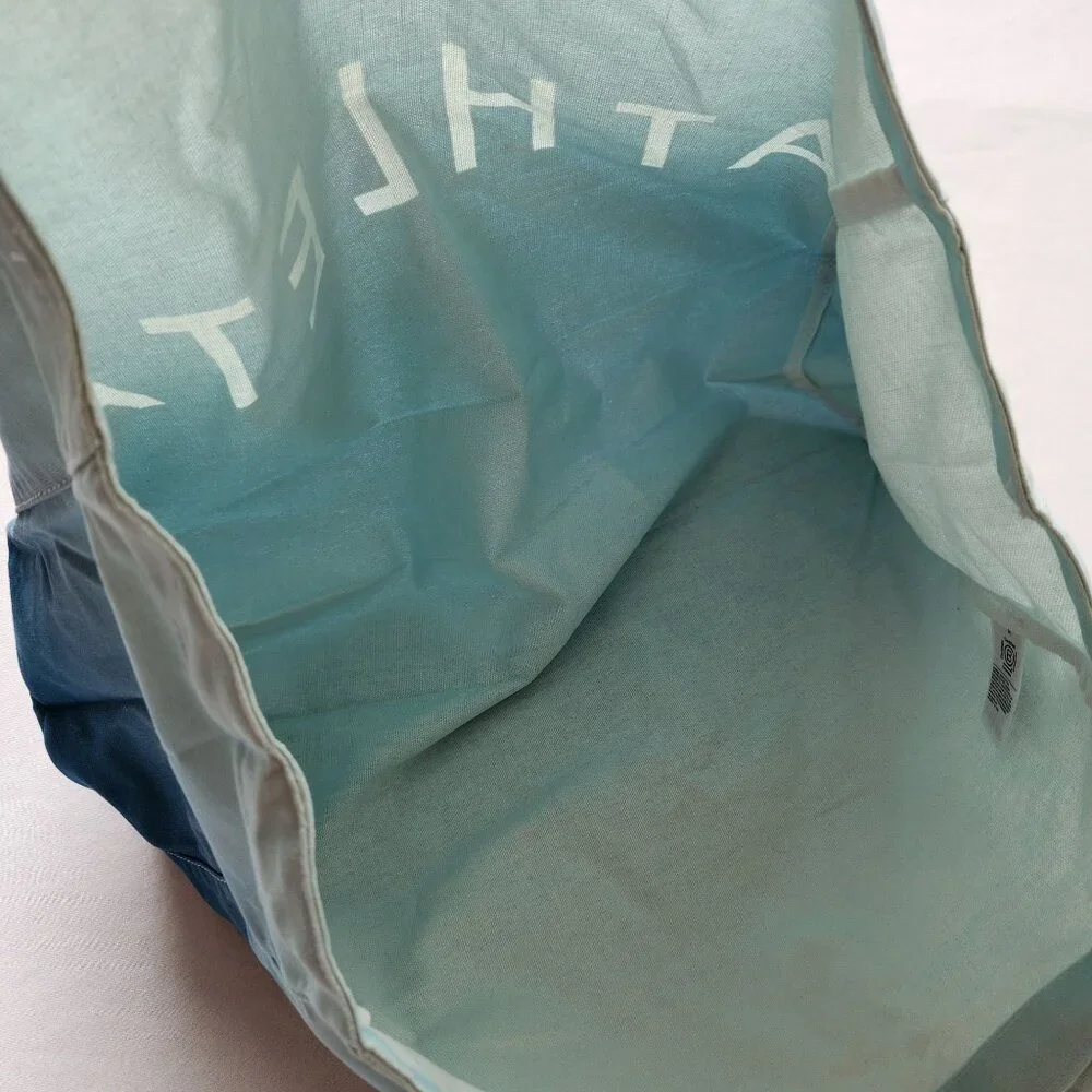 Athleta Ombre Blue Tote Bag 100% Cotton Large Shopper Vacation Beach Pool Gym - Picture 3 of 7